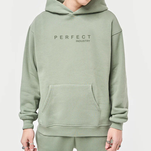 Survêtements coupe classique, molleton de coton épais de haute qualité, couleur unie, ensemble de sweat-shirt pour homme avec logo personnalisé, ensembles de jogging - Product Image 2