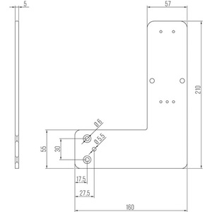 DENI Door Guard Mounting Plate <b>for</b> Tubular Frame Door DIN Left/Right L210 X W160 mm <b>Hooks</b> & <b>Rails</b> Product Category - Product Image 3