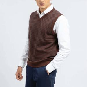 Suéter sin mangas ajustado de punto para hombre, Chaleco de Color sólido, transpirable y de secado rápido, elegante suéter de invierno con cuello en V Ves - Product Image 4