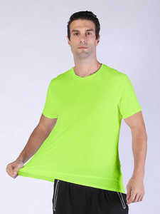 Camiseta Deportiva de Cuello en V para Hombre, 100% Algodón, Tejido de Punto, Color Sólido, Ultraligera, Secado Rápido, Transpirable, Ligera, para Entrenamiento Físico - Product Image 3