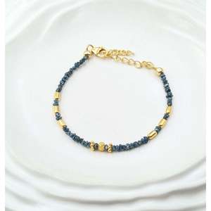Blue Diamond <b>Bracelet</b> 18K Gold Filled Raw Rough Diamond <b>Bangle</b> - Product Image 5