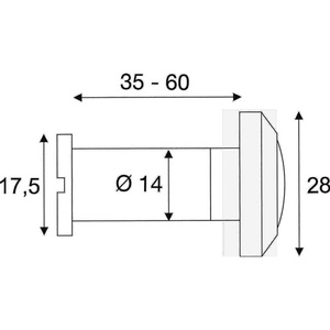 ช่องมองประตูทองเหลืองชุบโครเมียม 200 ขนาด 35 มม./60 มม. BMB กล้องส่องและอุปกรณ์เสริม - Product Image 3