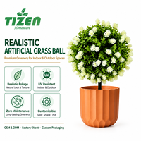 Balle d'herbe artificielle 45 cm, fausse plante en pot, topiaire ronde, en PE, résistante aux UV, pour intérieur, extérieur, maison, jardin, patio