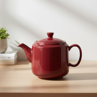 Meilleure Vente 3460446A-1.0 Théière en Céramique Porcelaine Résistante à la Chaleur avec Poignée, Versement Fluide, Compatible Micro-ondes et Lave-vaisselle, 1L