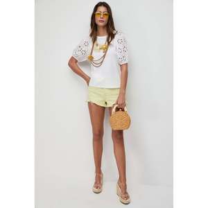 Embroidered <b>Balloon</b> Sleeve T-shirt - Product Image 4