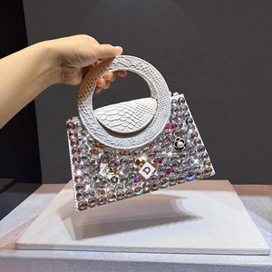 Luxury Gold Rhinestone Evening <strong>Bag</strong> Diamond Crystal Wedding Party Handbag for Women <strong>Sparkling</strong> Snake Pattern Leather Tote <strong>Bag</strong> - Product Image 6