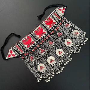 สร้อยคอทำมือแบบอัฟกานิสถาน ประดับเพชรทรงเรขาคณิต ลวดลายโบราณ ชุบเงินโบราณ สไตล์ชาติพันธุ์ วินเทจ ทันสมัย - Product Image 4