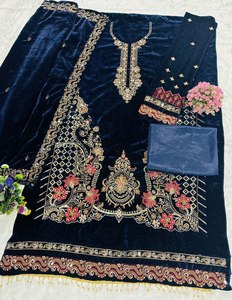 ชุดสตรีแบบพิเศษ งานปักลายหรูหรา สำหรับงานเลี้ยง แฟชั่นปากีสถาน ชุดสามชิ้น ผ้าเน็ต ปักลาย ซาลวาร์ คามีซ พร้อมผ้าคลุมไหล่ ลดราคาออนไลน์ - Product Image 4