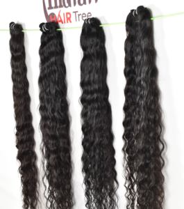 Extensions de cheveux humains vierges bruts de qualité naturelle à prix de gros, boucles profondes crépues noires, 100% cheveux humains indiens du temple - Product Image 1