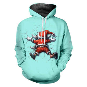 Sweat à capuche surdimensionné d'hiver unisexe du fabricant 600 Gsm French Terry Heavyweight Christmas Embroidered Christmas for Men Plus Size - Product Image 4