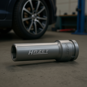 Hazet 1/2'' Extra Slim and Long 6-Point <b>Impact</b> <b>Socket</b> with Traction Profile for Wheel Mounting or Dismounting - Product Image 3