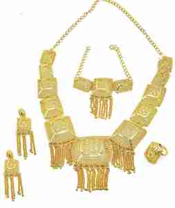 Collares Cortos de Oro Teñido de 14K, 18K y 24K al por Mayor, Collares de Moda, Conjunto de Joyería Tradicional, Conjunto de Joyería de Oro Teñido de Lujo. - Product Image 2