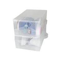 Organisateur de chaussures modulaire en plastique pliable, boîte de rangement transparente empilable pour baskets et sacs à main, design détachable pour la maison