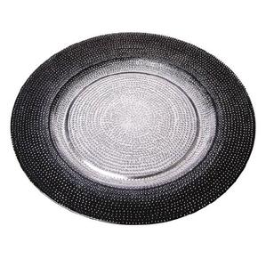 Assiettes décoratives modernes en métal couleur argent plat de service pour la maison table faite à la main en vrac - Product Image 4