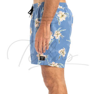 Shorts de bain décontractés pour hommes, design optimal, 100% polyester, respirant, uni, style hip-hop, avec cordon de serrage et poches - Product Image 4