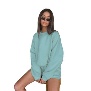 สเวตเตอร์คอกลมและกางเกงขาสั้นสำหรับผู้หญิงชุดวอร์มกางเกงขาสั้น2ชิ้นสำหรับผู้หญิงขายส่งออกแบบได้ตามต้องการ - Product Image 5