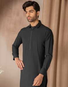 Service OEM ODM, costume pour homme, shalwar kameez uni de couleur marron, style afghan pathani pakistanais, 2 pièces, coupe classique, vêtements musulmans - Product Image 3