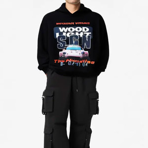 เสื้อฮู้ดดี้กันน้ำผ้าฟลีซผสมสแปนเด็กซ์/คอตตอน คุณภาพสูง แบบสวมใส่ได้ทั้งชายและหญิง ทรงปกติ ผลิตตามสั่ง ขายส่ง เป็นมิตรต่อสิ่งแวดล้อม - Product Image 1