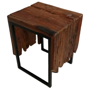 Indonesia's Best Quality <b>Rustic</b> <b>Side</b> <b>Table</b> Modern Classic Wooden Furniture Metal Legs for Living Room Outdoor Dining for Hotels - Product Image 1