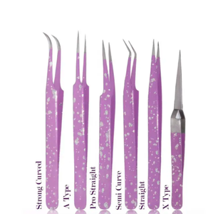 Ensemble de 6 pinces à sourcils de haute qualité avec étiquette personnalisée Bonne vente Prix de la pince à cils demandée par le client - Product Image 1