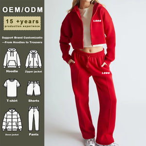 Survêtements pour femmes en polaire d'hiver personnalisés, manches longues, anti-rétrécissement, surdimensionnés, lourds, vêtements de sport streetwear pour femmes - Product Image 2