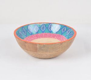 Ensemble de bols, cuillères et fourchettes en bois imprimé émaillé écologique pour salades, collations, repas contemporains - Ramadan, mariage - Product Image 5