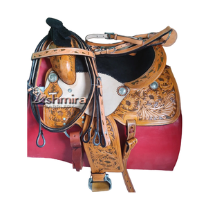 Selle de cheval indienne personnalisée en gros de qualité supérieure anglaise usinée à la main Western Barrel Racing Trail Pleasure Saddle Leather - Product Image 1
