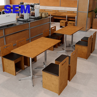 Ensemble table et chaises en bois de style rétro SEM pour café, glacier, restaurant occidental, style antique, pour repas légers, chaises de stand de boulangerie