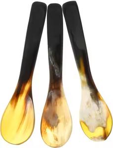 Juego de Cucharas de Cuerno de la Mejor Calidad, Diseño Único, Hecho a Mano, Cuerno de Búfalo Natural, Artesanía Ecológica, Imitación Antigua, Servidor de Ensaladas para Fiestas - Product Image 2