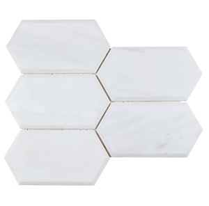 Mosaïque en marbre Bianco Dolomite, carreaux de marbre design moderne, carreaux de marbre directement de l'usine, carreaux de sol pour cuisine et salle de bain. - Product Image 3
