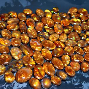 Agate de feu mexicaine Cabochon Agate de feu naturel Cabochon pendentif pour taille de bague bijoux en pierres précieuses en vrac faisant toutes les tailles disponibles - Product Image 1