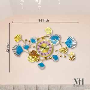 Ak Brass Modern Leaf Metal Decorative <b>Wall</b> <b>Clock</b> American Country Decorative <b>Wall</b> <b>Clock</b> Kids <b>Room</b> Decor - Product Image 3