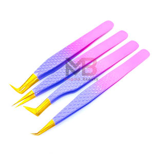 Pince à épiler de précision pour extensions de cils, en acier inoxydable, antistatique, durable, à pointe fine, marque privée, écologique - Product Image 1