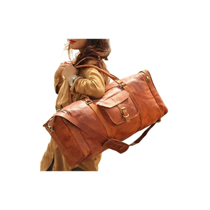 Bolsas de lona de diseñador personalizadas de gran venta, bolsa de lona de viaje de cuero Unisex de tamaño de cabina de cuero genuino a la venta al precio más bajo - Product Image 4