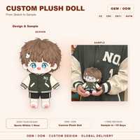 Poupée en peluche Kpop personnalisée CE CPC, poupée en coton rembourrée personnalisée 20cm, votre propre design, fabrication OEM ODM, vente en gros