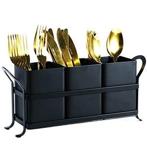 Porte-couverts exclusif en métal poli doré de qualité porte-couverts au design attrayant pour le rangement des couverts de cuisine - Product Image 5