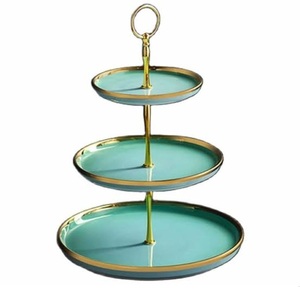 Hot Selling Nickel Finished Handcrafted Aluminum Metal Cake Stand With Three Tier In Rounded Shape For Wedding & Tableware Decor - Product Image 2
