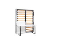 DOSIN DS2534 Lit escamotable mural moderne style ferme, gain de place, en bois de bouleau et fer, mécanisme de table intégré, tailles Full/King/Twin