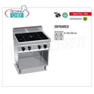 Cuisinière électrique 4 zones avec infrarouge sur meuble ouvert, Kw.12.8 - Product Image 1