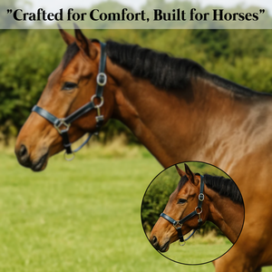 Licol pour cheval en cuir équestre fait main |   Harnais en cuir véritable sur mesure |   Équipement d'équitation de qualité supérieure et durable - Product Image 2