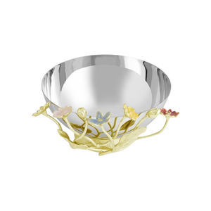 Fait de métal avec papillon Ginkgo Double bol Table décorative Fruits secs collations bol de service en gros bol de service - Product Image 2