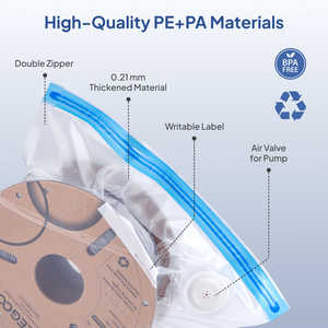 Kit de Bolsas de Almacenamiento al Vacío Ecológicas con Cierre de Cremallera para Alimentos, Ropa y Viajes, Plegables, de Plástico y Tela, para Dormitorio y Cocina - Product Image 4