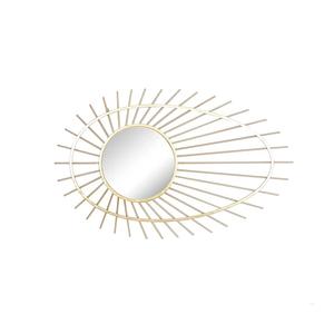 Miroir mural en métal artisanal, décoration de la maison à un prix raisonnable, design de feuille, décoration de miroir mural en métal pour le salon - Product Image 3