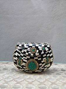 Bolso de mano hecho a mano de estilo Vintage con mosaico de Metal, bolso impermeable con Chip de piedra, perfecto regalo de Acción de Gracias para ella - Product Image 3
