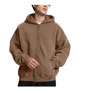 Venta caliente Sudadera con capucha unisex Logotipo personalizado Sun Fade Algodón grueso Drop Shoulder-Vintage Oversized Loose Pocket Hoodies Winter - Product Image 2