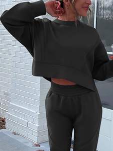 Vêtements de fête haut court porter des vêtements d'extérieur droits manches longues femmes Top Quality100 % coton caractéristiques poids lourd nouveauté personnalisée - Product Image 2