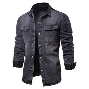 Veste en jean à la mode OEM veste en jean à manches longues de haute qualité chemise en jean pour homme unisexe meilleure veste en jean de qualité supérieure pour homme - Product Image 2
