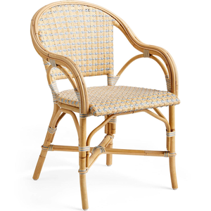 เก้าอี้หวายธรรมชาติในร่มกลางแจ้งหวายเก้าอี้รับประทานอาหารทำด้วยมือเฟอร์นิเจอร์ลานสวนคาเฟ่ร้านอาหารที่นั่งบิสโทร - Product Image 1