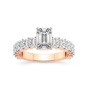 D Color Emerald Cut Lab Grown Diamonds Eternity <b>Ring</b> Side <b>Stone</b> Oval Cut Diamond <b>Ring</b> Wedding Gift <b>for</b> Her Customized Jewelry - Product Image 3