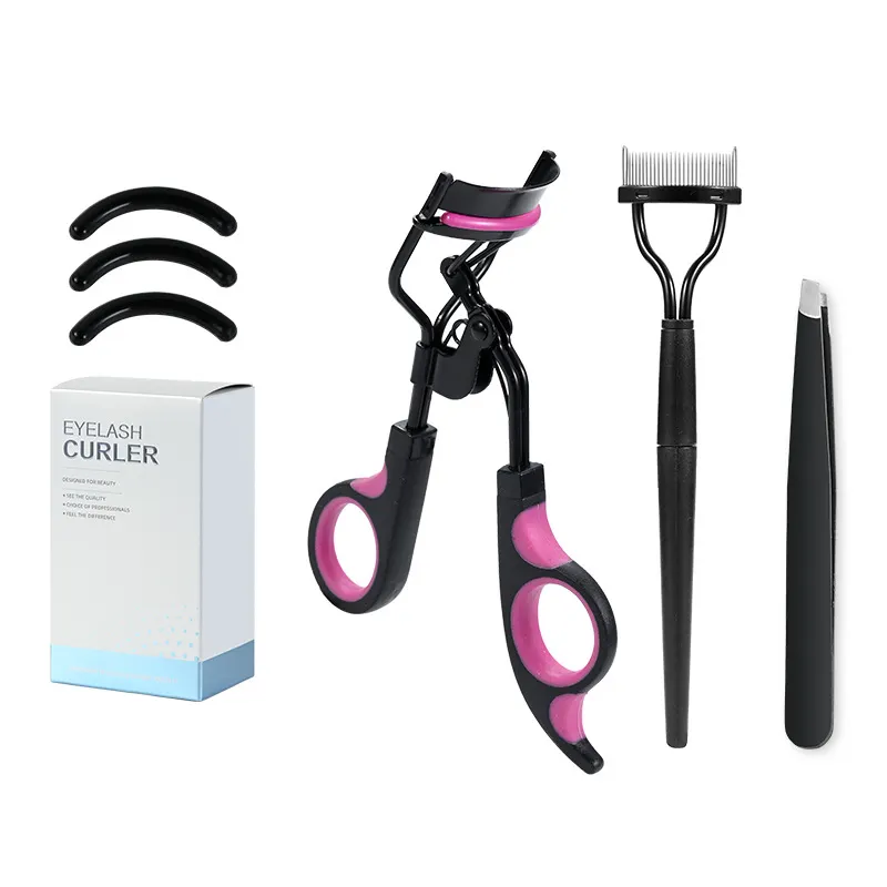 FOCSTAR Hot Selling 3pcs Lash Comb Tweezers Set Dual Color Eyelash Curler Lift Kit (BT3032)